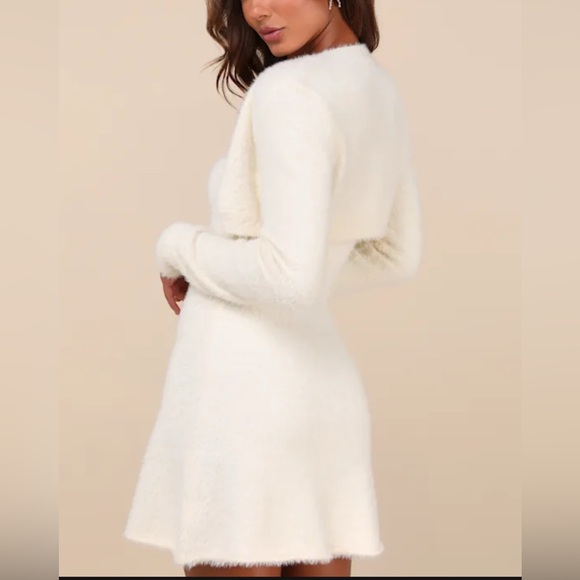 Lulus Cream Knit Mini Dress Set White - Picture 2 of 3